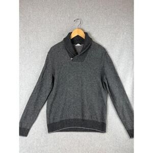 Hudson North Sweater Mens Size L Wool Gray Long Sleeve Shawl Neck